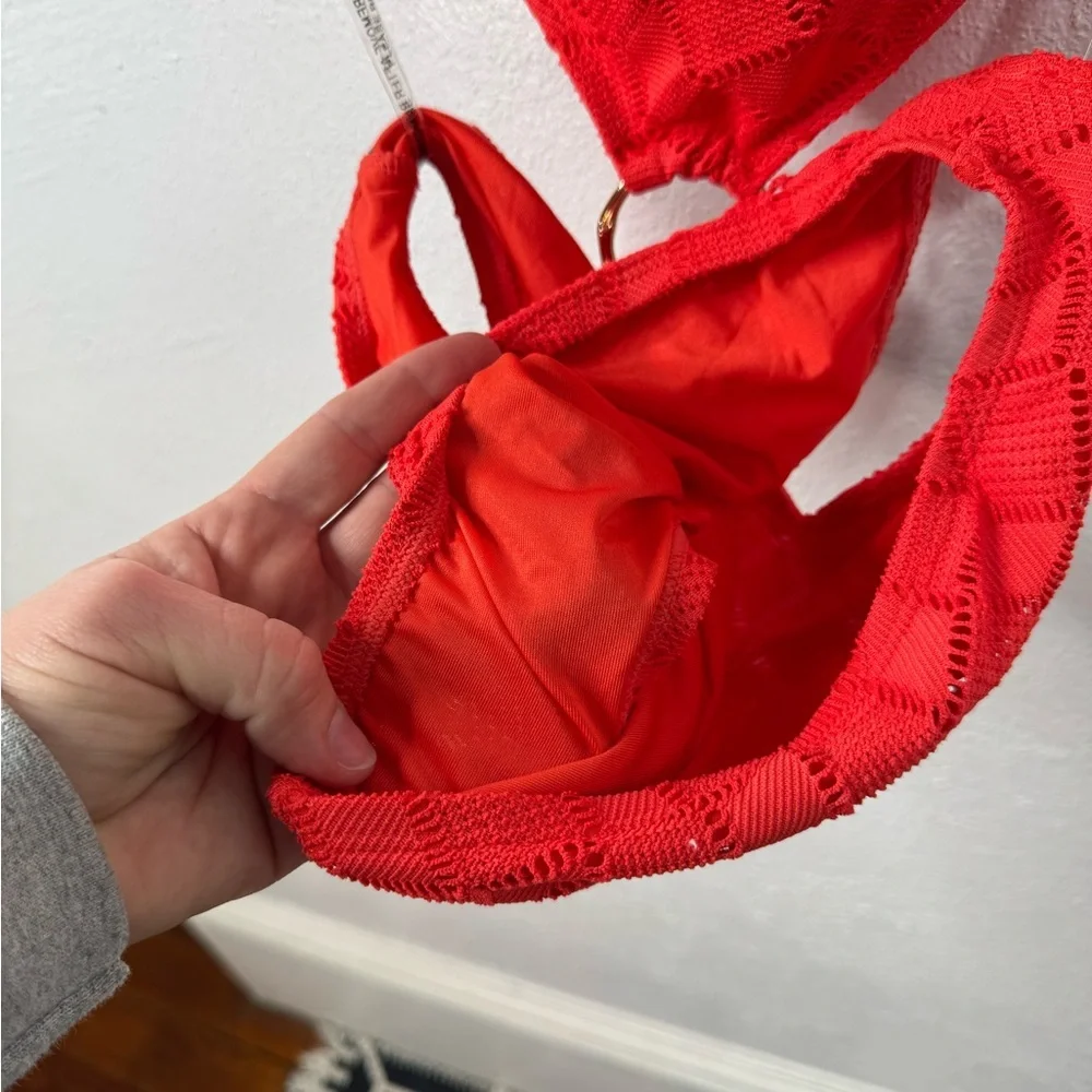 Vince Camuto One Piece Swimsuit Womens Size 6 Red Orange One-Shoulder Cutout - Picture 8 of 14